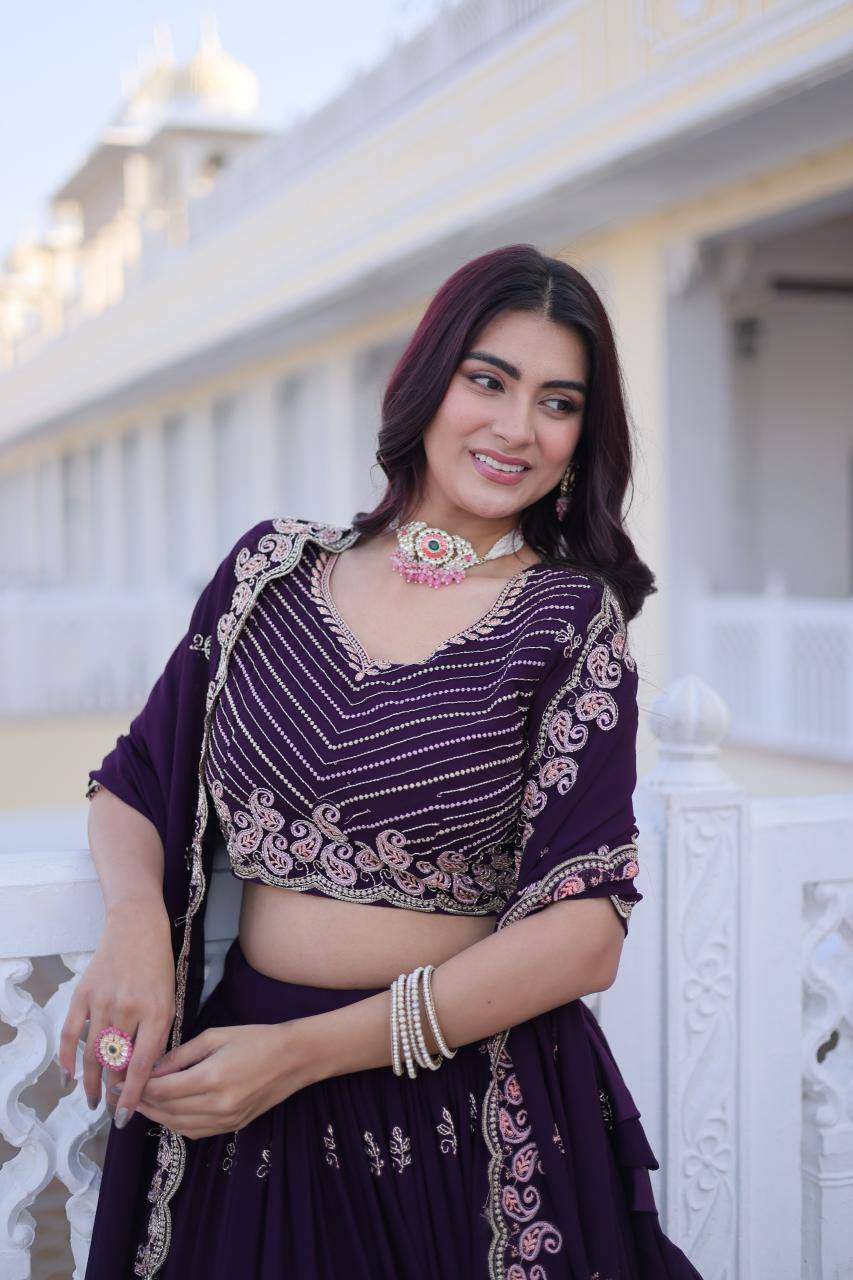 KA 5064 Sequins Black Lehengha choli manufacturers in Maharashtra